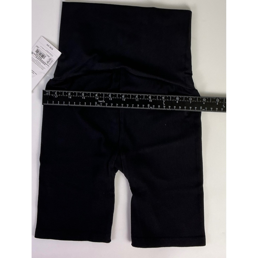 Isabel Maternity Stretchy  Black Ribbed Bike Shorts XS Pregnancy - Picture 8 of 8